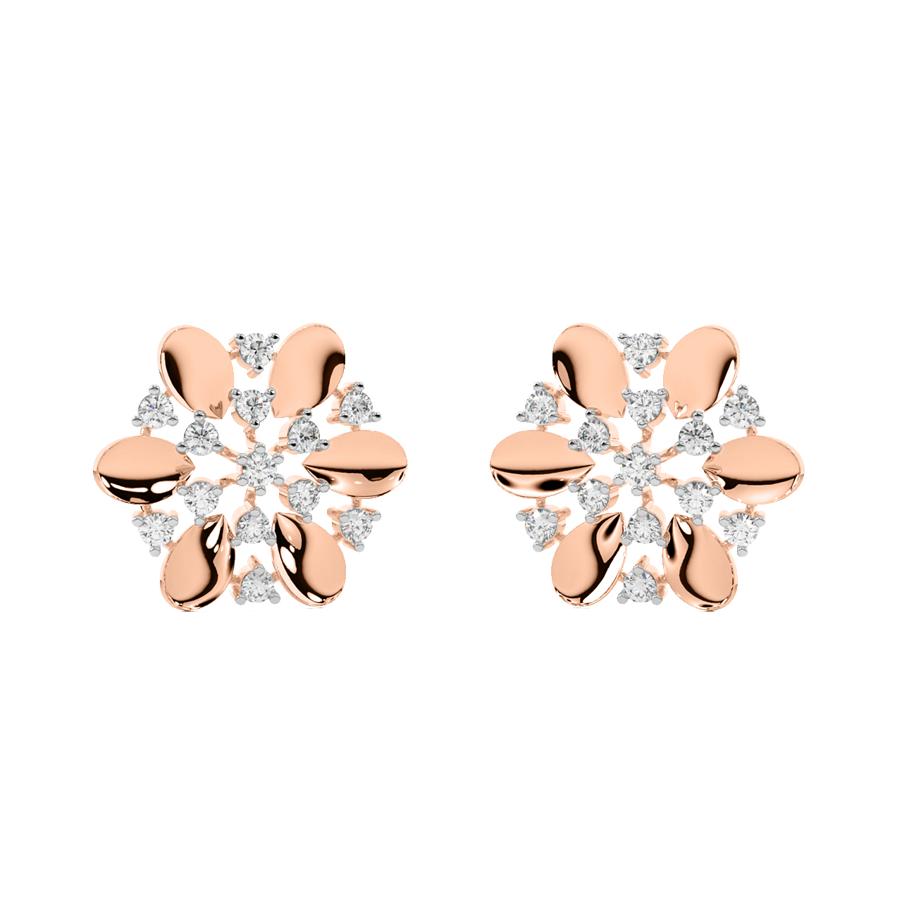 Kacey Round Diamond Stud Earrings